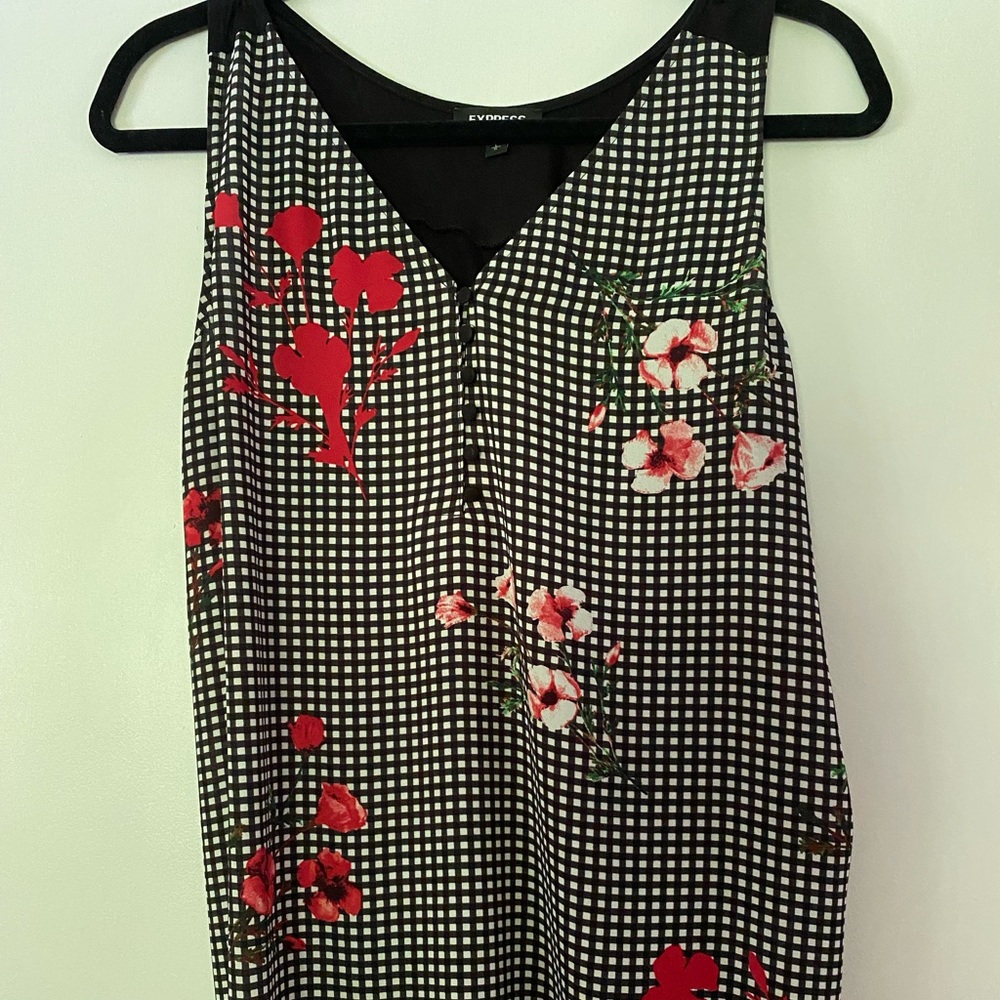 Express Women's Black Floral Blouse